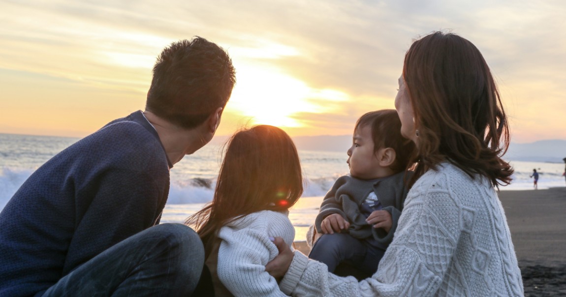 Family at the beach